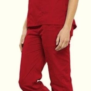 Infinity Red Scrubs Pants Drawstring Petite S Soft Comfortable EUC Pockets Scrub